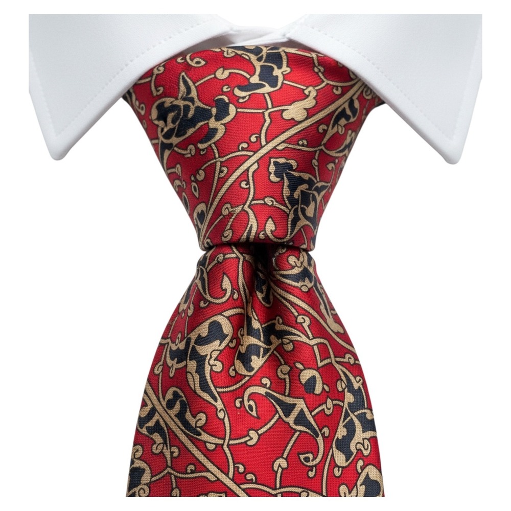 Metropolitian Museum of Art Tie Gold Blue Red Silk
